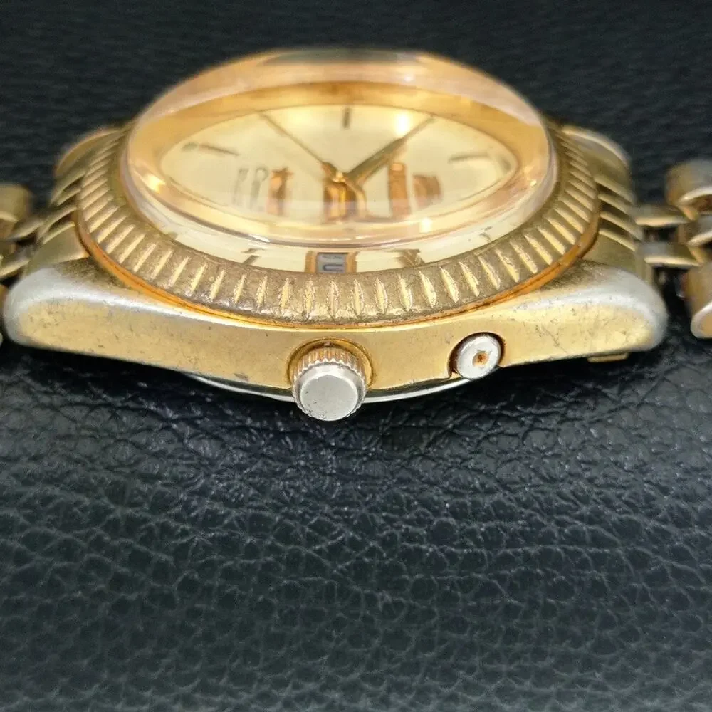 Vintage 1984 Orient Automatic Mens Gold Watch W/daydate & Gold accents